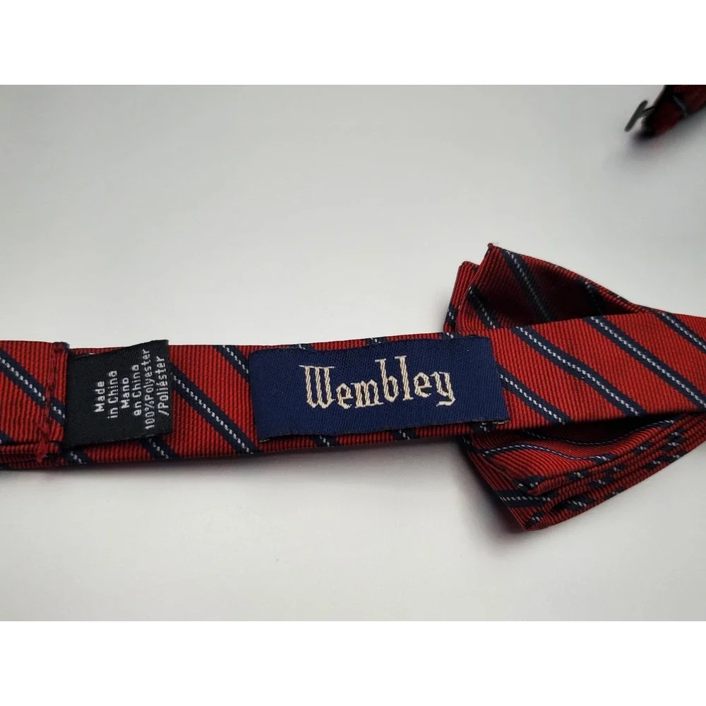 Wembley Polyester Bow Tie Red Blue‎ White Checked 2